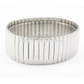 Casual style Top quality mirror polish mens and womens stretchable 316L stainless steel wide elastic bangle bracelet